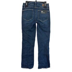 Paige Riley Slim Crop Flare Womens Jeans Size 23 Dark Wash Denim Mid Rise USA